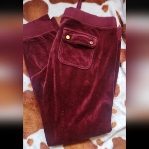 Maroon Juicy Couture velour joggers